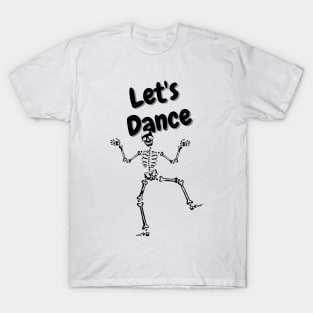 Fun Dancing Halloween Skeleton Black T-Shirt